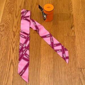 Hermes Pink Twilly Scarf